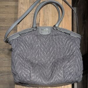 Coach Quilted Gray Shoulder Bag